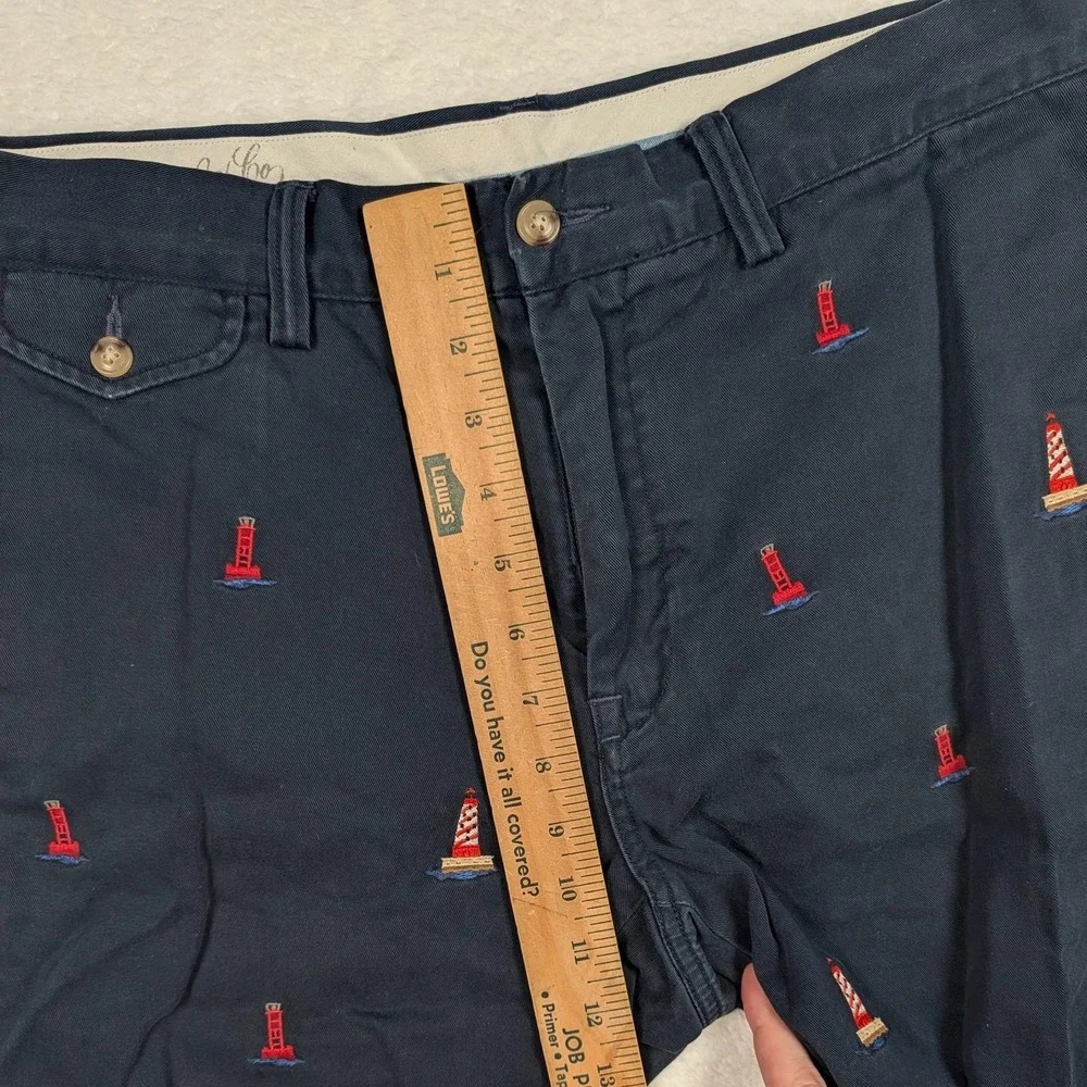 Polo Ralph Lauren Shorts Mens 34 Navy Bedford Chino Lighthouse Embroidered‎